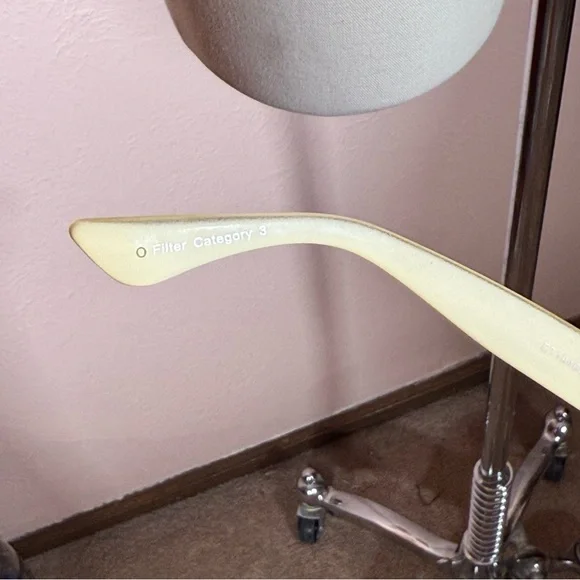 Vintage 90 Y2K Esprit Cream white retro Floral Coquette Girl feminine Sunglasses - Picture 14 of 16